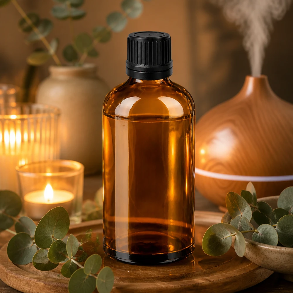 100ml Apothekerflasche mit schwarzem OV-Verschluss für hygienische Lagerung von Flüssigkeiten