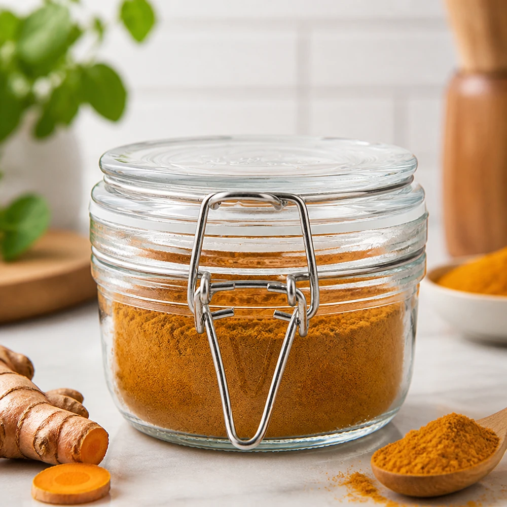 Handliches 200ml Aufbewahrungsglas mit robustem Verschlusssystem für Trockenvorräte und Gewürzmischungen