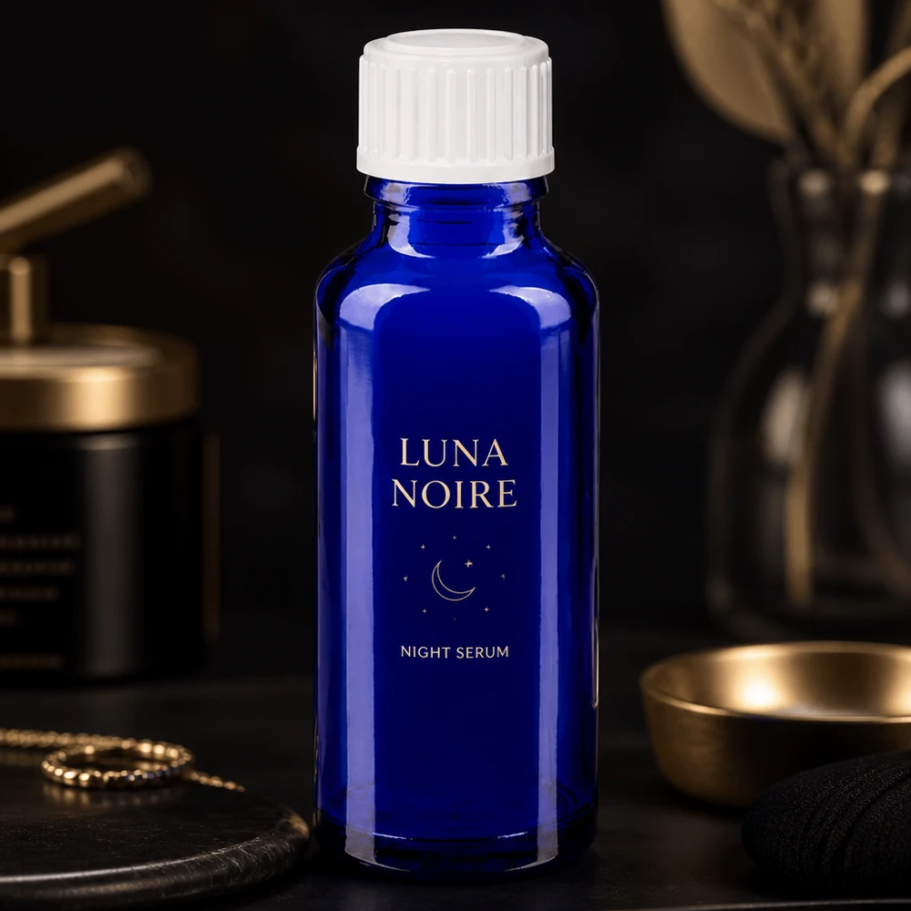 Apothekenflasche blau 30ml Schraubverschluss weiß Standard Hochwertige blaue 30ml Glasverpackung mit weißem 11mm Verschluss für Kosmetikprodukte