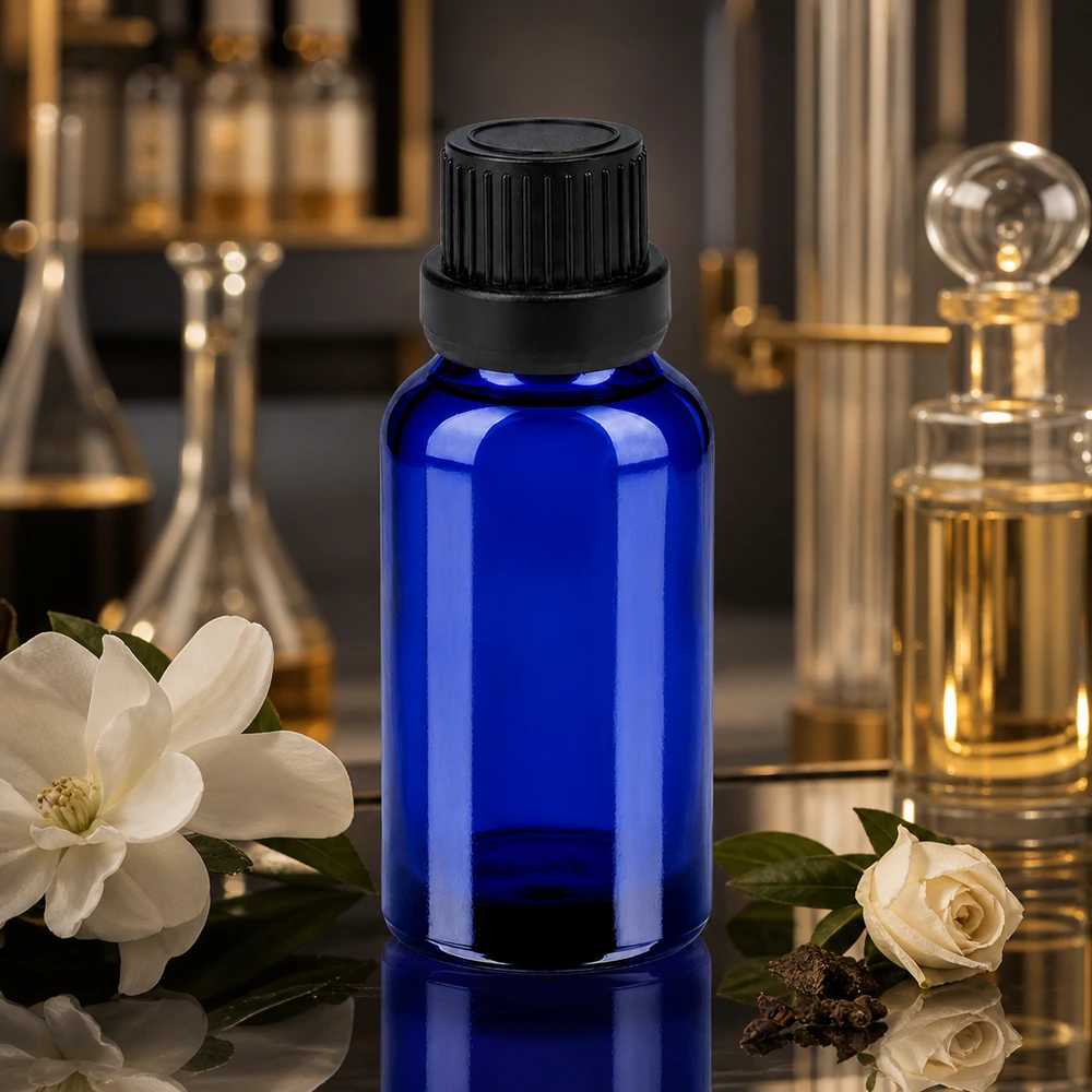 20ml Flasche 11mm Schraubverschluss schwarz Originalitätsverschluss BlueLine UT18/20 Premium 20ml Glasflasche in Apotheker-Qualität mit dichtem Verschluss für Tinkturen
