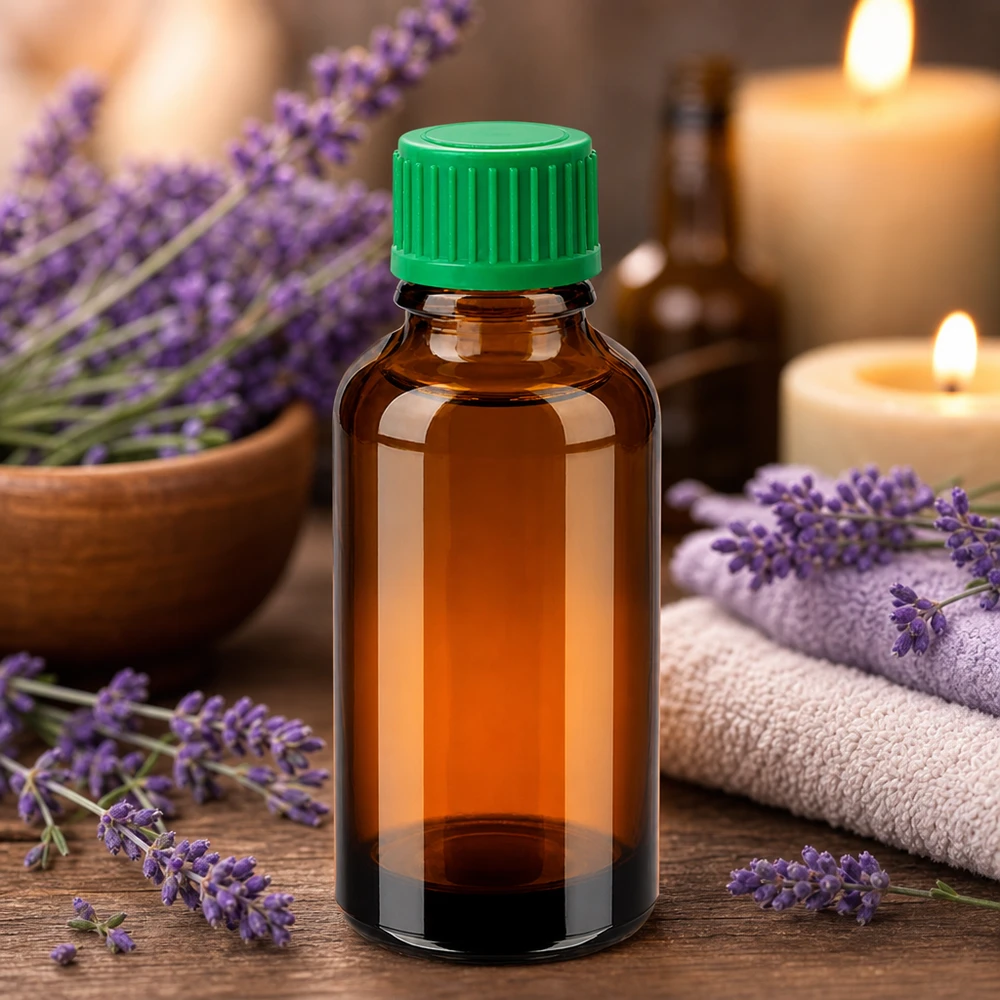 30ml Braunglasflasche mit grünem Tropfer für hygienische Aufbewahrung von Flüssigstoffen