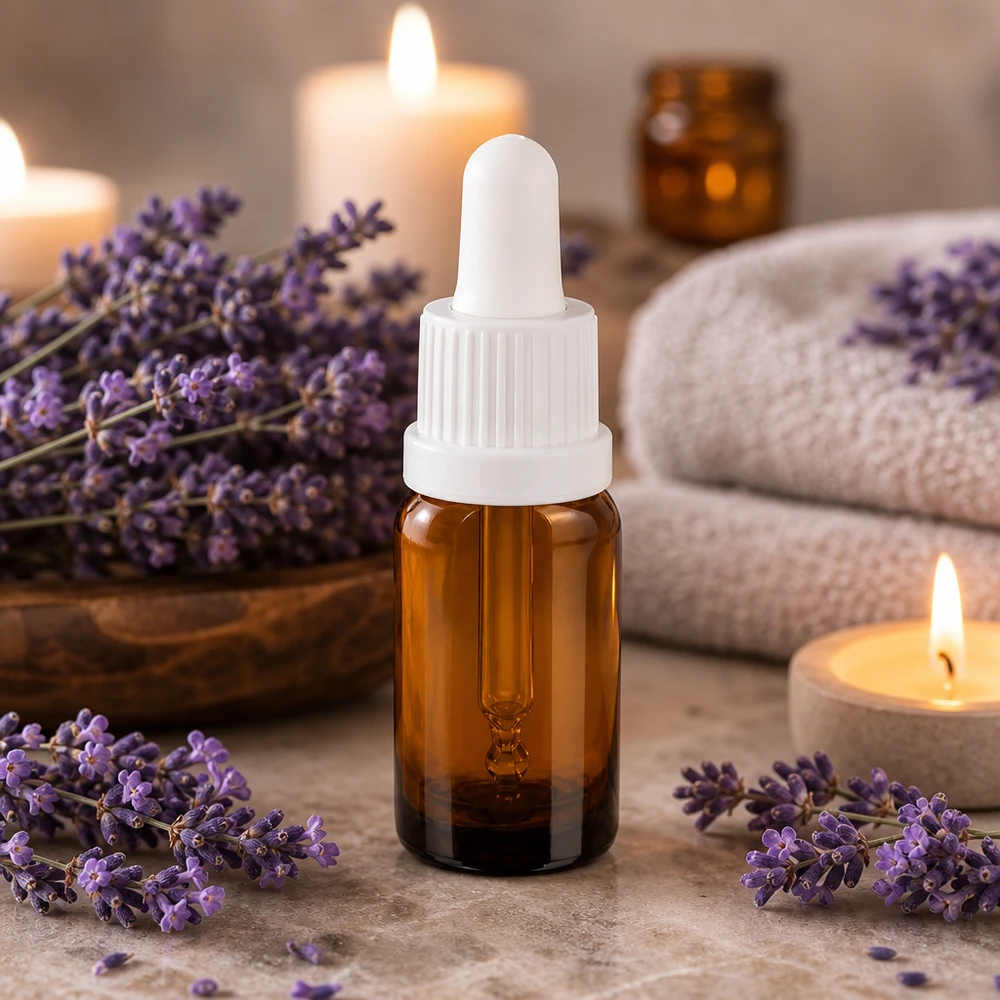 Elegante braune 10ml Glasflasche mit weißem Pipettenverschluss für Beauty-Produkte