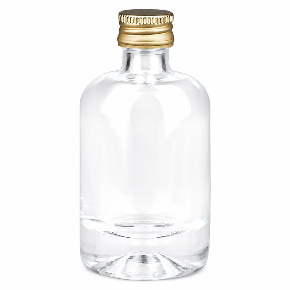 40ml Glasflasche Sara mit goldenem Schraubverschluss UNiTWIST - kleine runde Flasche transparent