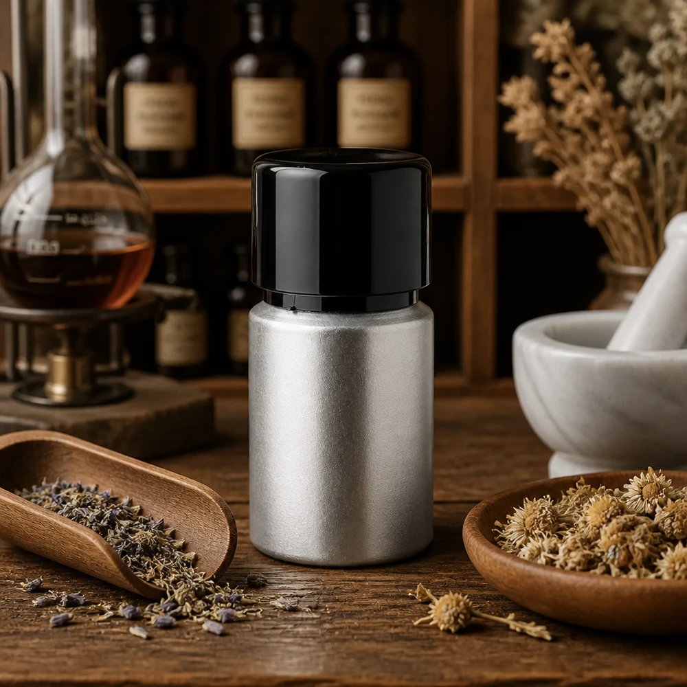 Premium 10ml Aluflasche mit gebeizter Textur - stilvolle Aufbewahrung für Tinkturen und Extrakte