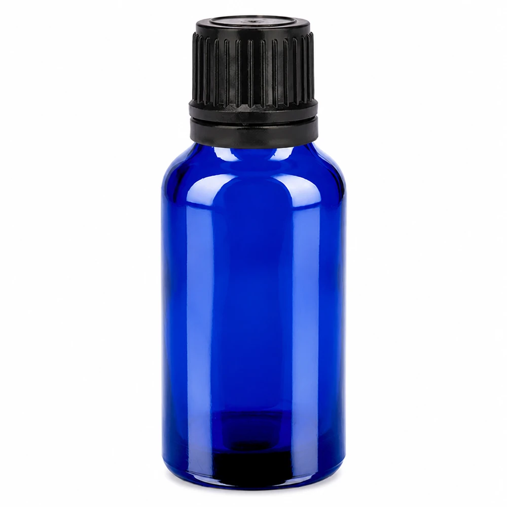 20ml Flasche 11mm Schraubverschluss schwarz Originalitätsverschluss BlueLine UT18/20 Professionelle blaue Laborflasche 20ml mit dichtem Schraubdeckel für Pharmazie und Chemie