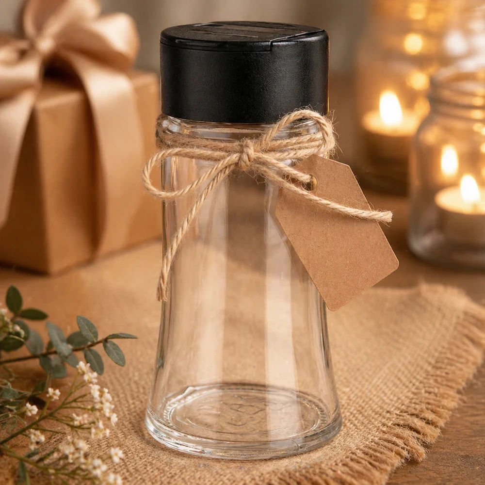 Salz-/Gewürzglas 95ml mit Doppelstreuer schwarz Salz-/Gewürzglas 95ml mit Doppelstreuer schwarz