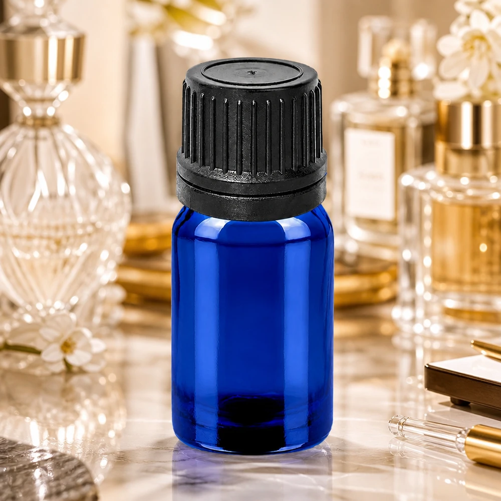 5ml Tropfflasche 1mm schwarz Originalitätsverschluss BlueLine UT18/5 Blaue 5ml Tropfflasche mit robustem schwarzen Verschluss für sichere Aufbewahrung von Flüssigkeiten