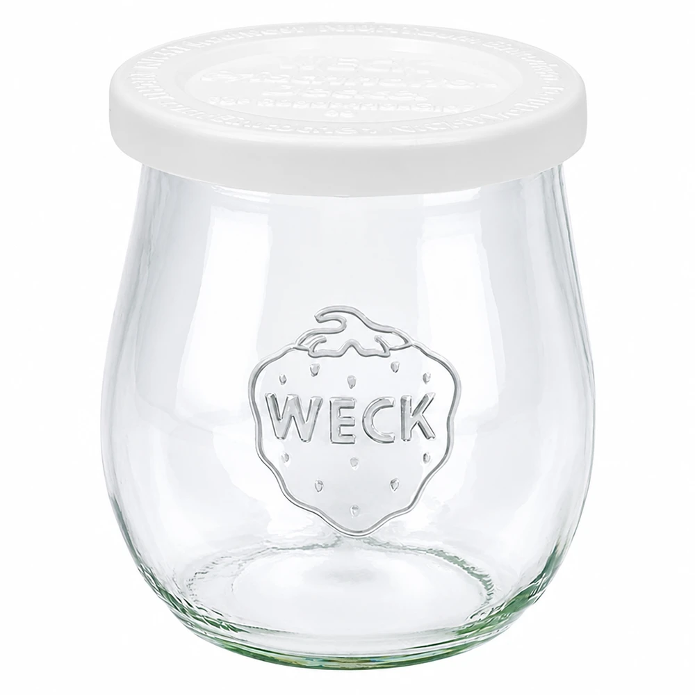 WECK Tulpenglas 220ml mit weißem Frischedeckel RR60 - Einmachglas aus Glas für Konservierung und Aufbewahrung