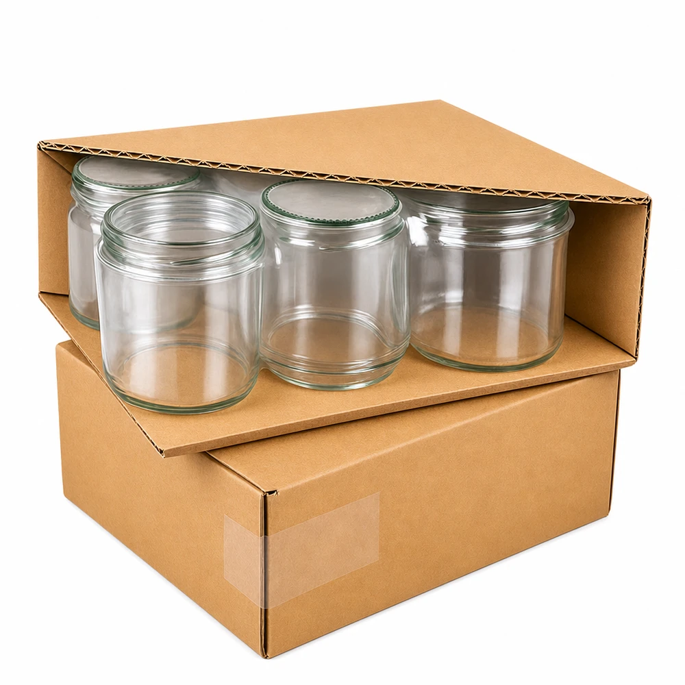 350ml Sturzglas + BasicSeal Deckel Blume mint UNiTWIST Sturzgläser 350ml im Karton verpackt, Versandverpackung für Einmachgläser mit BasicSeal Deckeln