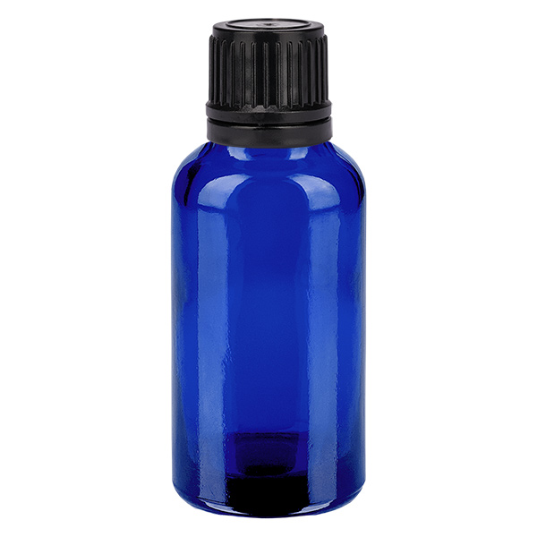 30ml Globuliflasche 3mm Giessring schwarz Originalitätsverschluss BlueL. UT18/30