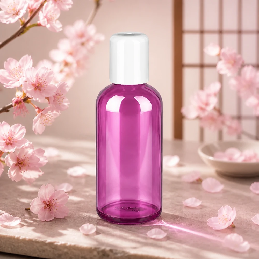 100ml Roll-On Flasche weiss Standard PurpleLine UT18/100 Moderne lila Glasflasche 100ml mit Roll-On Applikator perfekt für Beauty Routine und Wellness