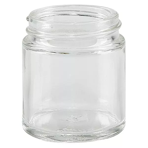 30ml Glastiegel. klar ohne Deckel, Gewinde 38mm/R3 ApoGlas