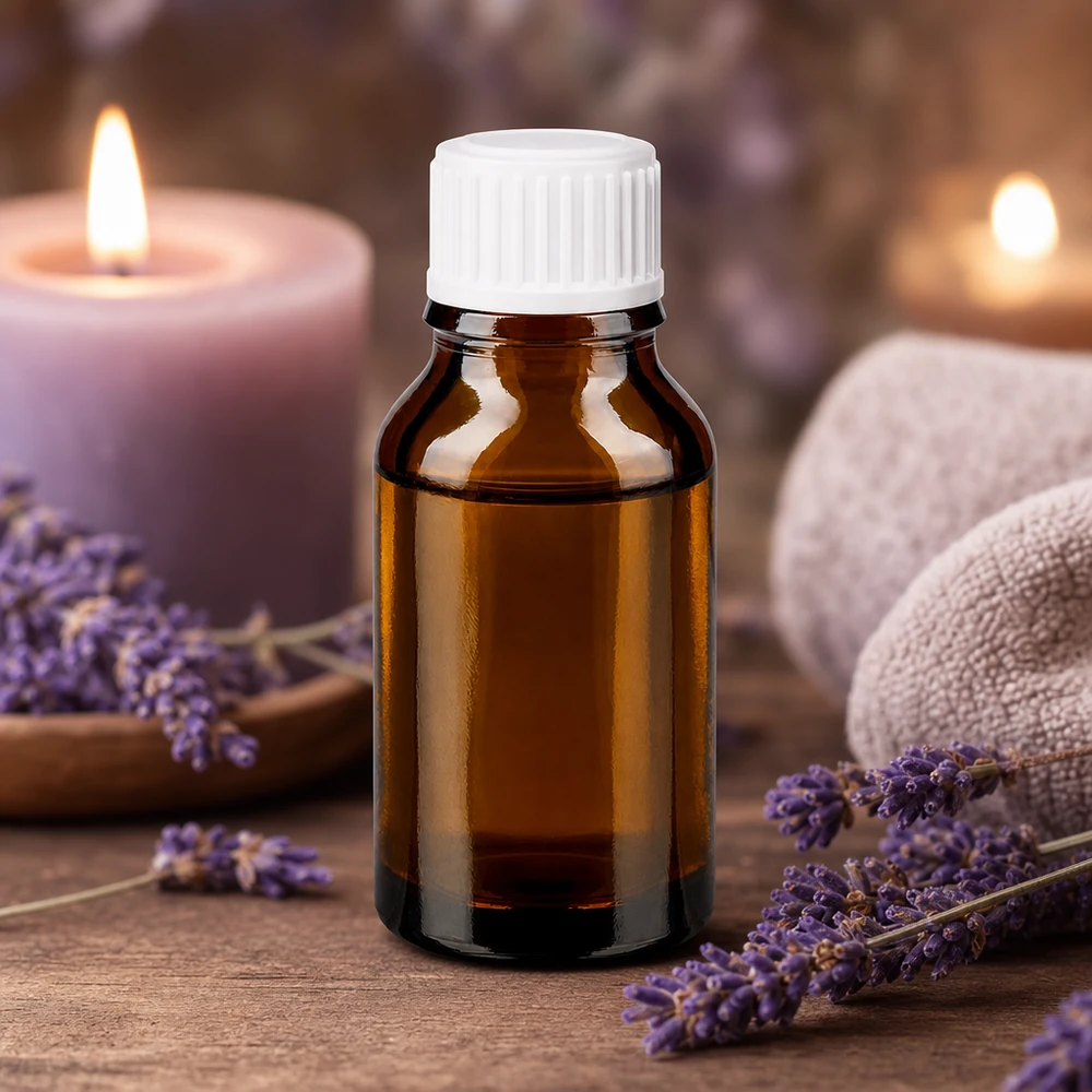 Kompakte Apothekerflasche Braunglas 30ml weißer Schraubdeckel für Aromapflegeprodukte