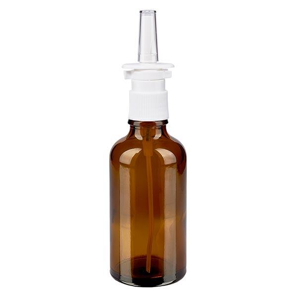 Apothekenflasche braun 50ml Nasenzerstäuber weiß Standard