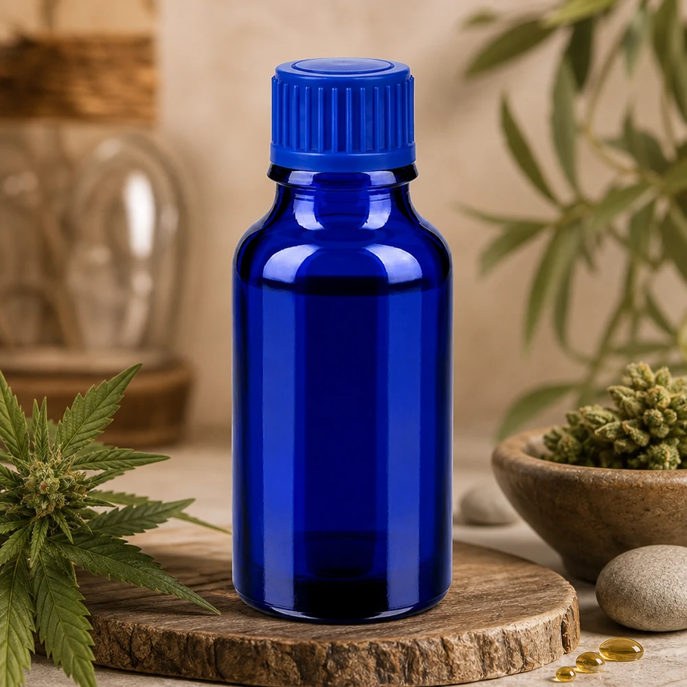 20ml Flasche 11mm Schraubverschluss blau Standard BlueLine UT18/20 Robuste 20ml Glasflasche mit verstärktem Flaschenhals - langlebig und bruchsicher