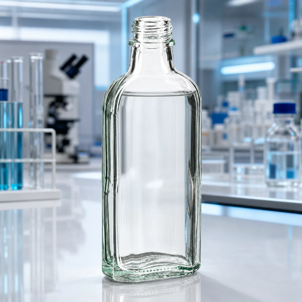 100 ml Meplatflasche klar DIN22 Hochwertige Borosilikatglasflasche 100 ml Meplatform klar mit DIN22 Gewinde ohne Verschluss
