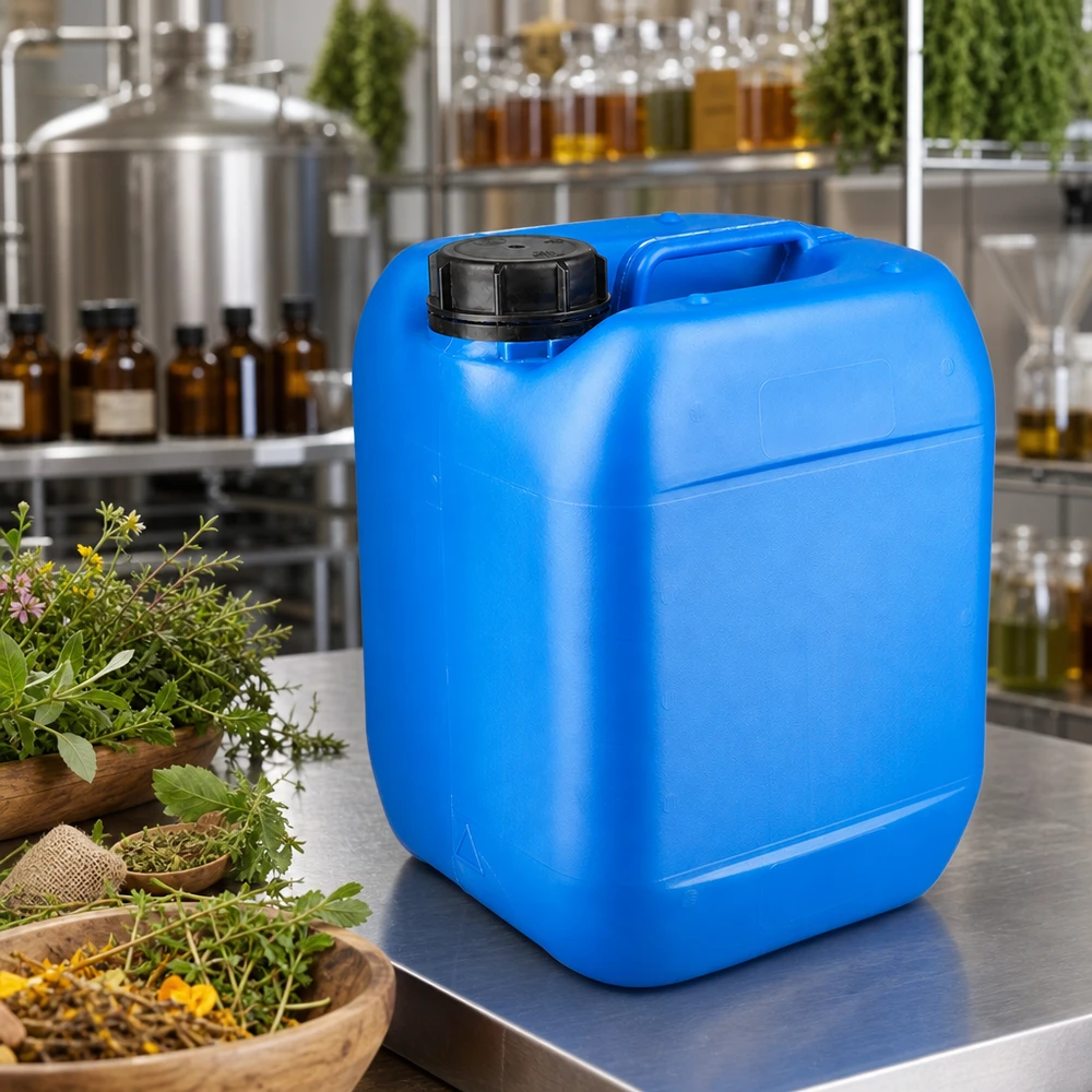 Kanister 5 Liter blau mit Schraubverschluss Originalitätsverschluss Kompakter 5 Liter Kanister blau mit OV Verschluss für Labor und Naturkosmetik