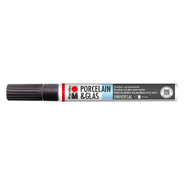 Malstift Schwarz 2-4mm für Glas/Porzellan (073)