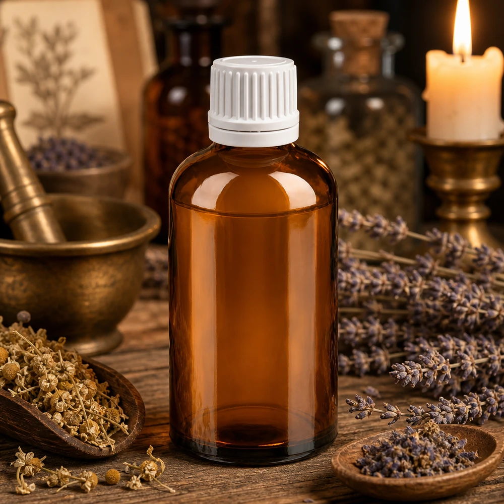 Braunglas Tropfflasche 100ml mit weißem Originalitätsverschluss für pharmazeutische Zwecke