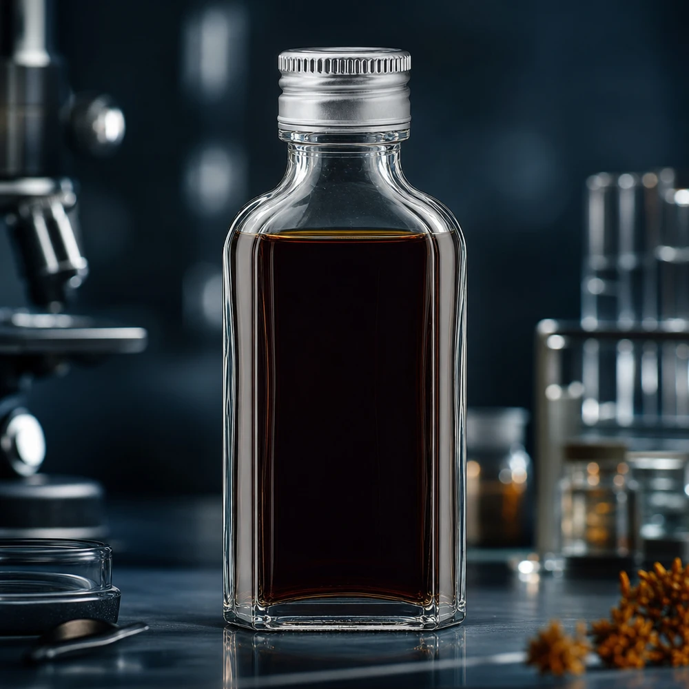 50ml Klarglas Meplat Flasche mit Schraubdeckel PP22 Aluminium silber für Extrakte und Tinkturen
