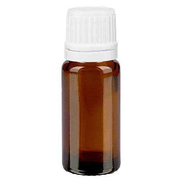 Apothekenflasche braun 10ml Tropfverschluss 1.2mm weiß Originalitätsverschluss Apothekenflasche braun 10ml Tropfverschluss 1.2mm weiß Originalitätsverschluss