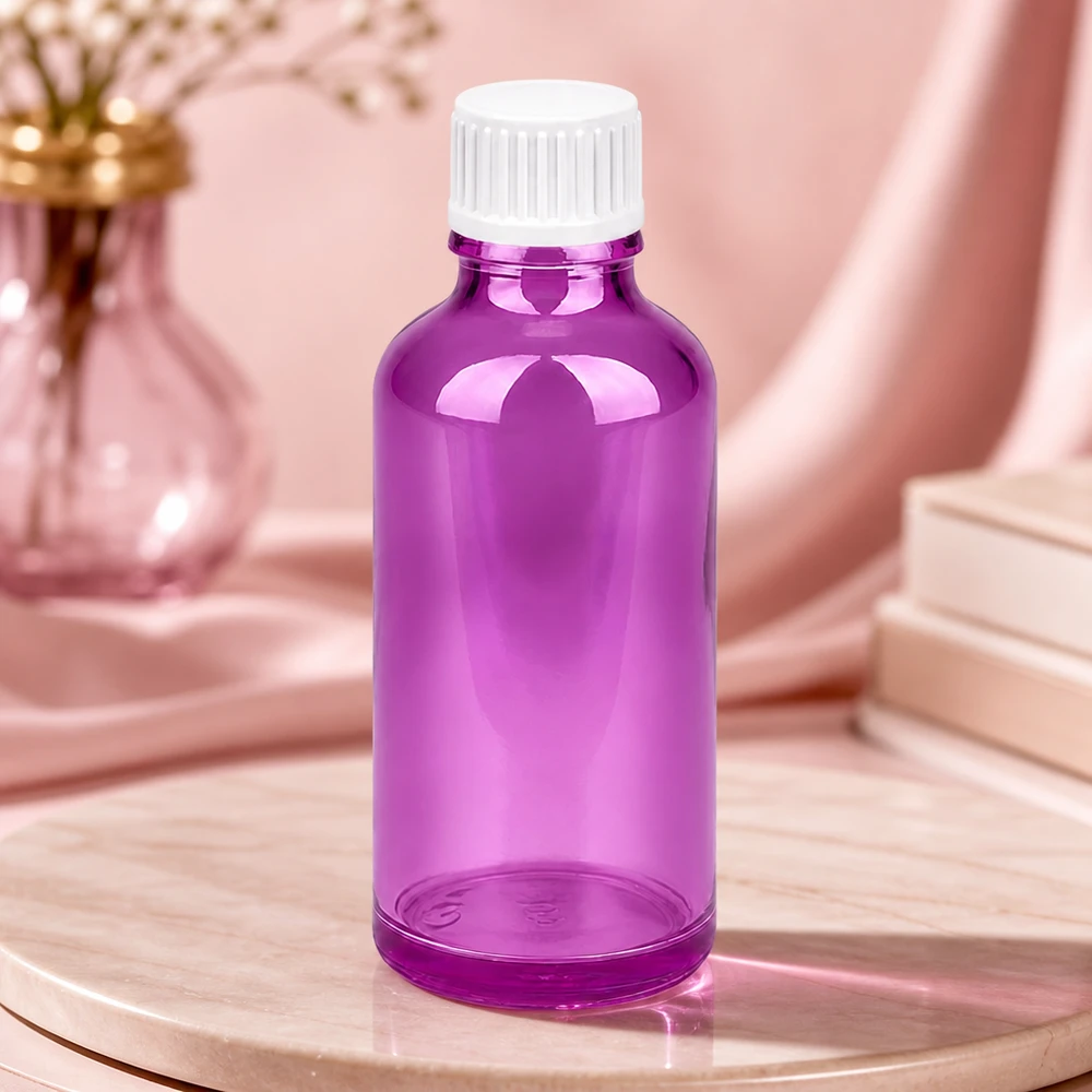 50ml Tropfflasche 0.9mm weiss Standard PurpleLine. UT18/50 Praktische violette 50ml Tropfflasche mit ergonomischem Design für einfache Handhabung