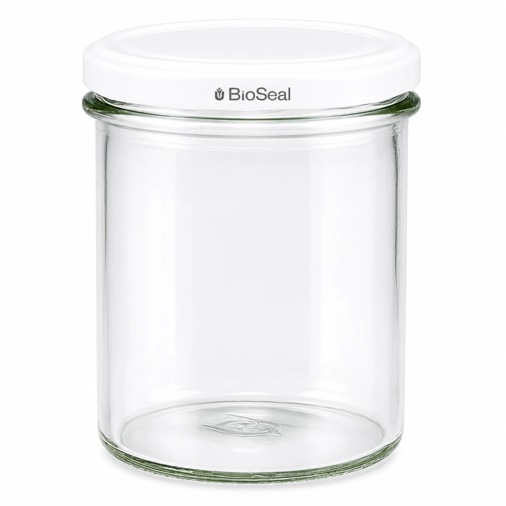 350ml Sturzglas mit BioSeal Deckel weiß UNiTWIST UNiTWIST Sturz350 Einmachglas mit weißem TO82 BioSeal Deckel transparent Glaskonserve Vorratsglas
