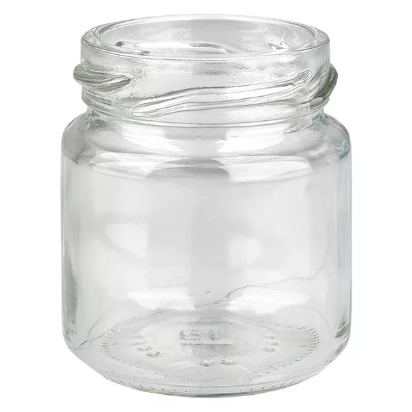 Glastiegel 53ml klar, ohne Deckel, Gewinde TO43