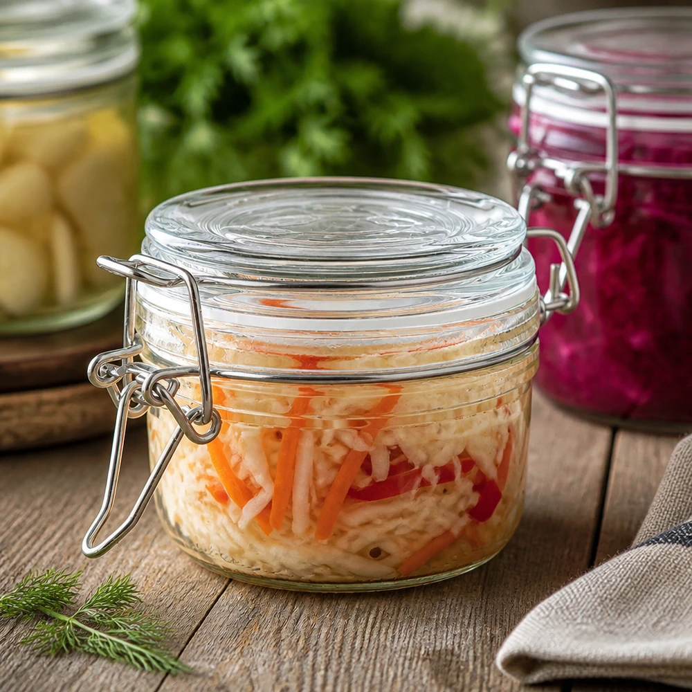 Handliches 100ml Vorratsglas mit stabilem Bügelverschluss perfekt für Meal Prep und Portionierung