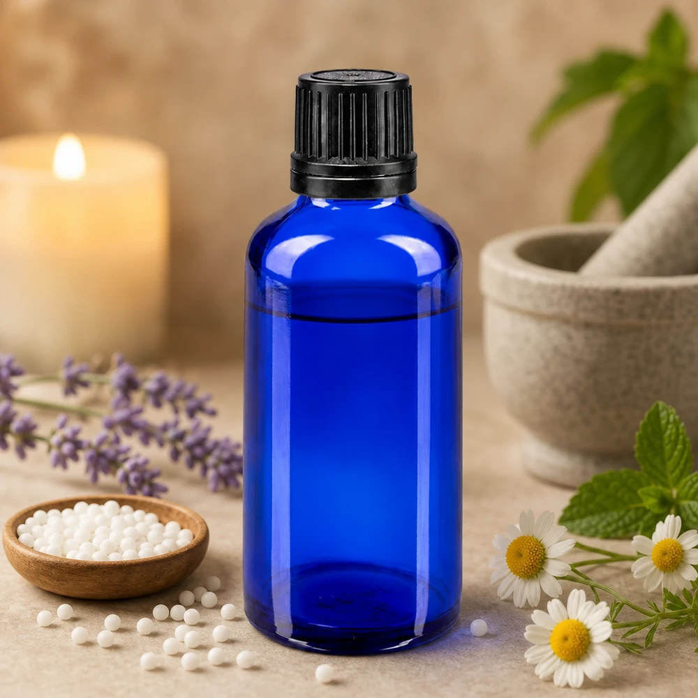 Apothekenflasche blau 50ml Tropfverschluss Giessring 1mm schwarz Originalitätsverschluss Pharmazeutische Tropfflasche 50ml kobaltblau mit 1mm Einsatz für Naturheilmittel