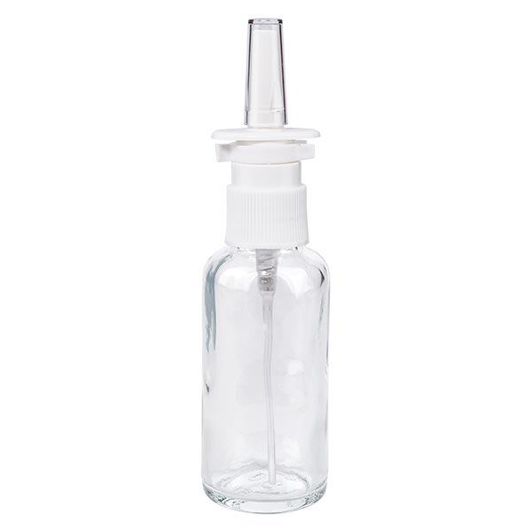 Apothekenflasche klar 30ml Nasenzerstäuber weiß Standard