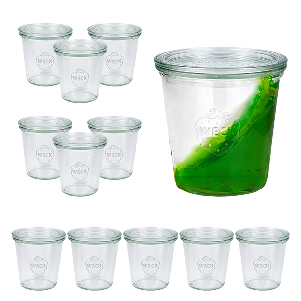 12er Set Weck Sturzgläser 290ml hoch, 1/5L Gläser mit 12 Gla