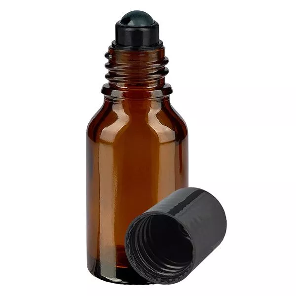 Apothekenflasche braun 30ml Roll-On Verschluss schwarz