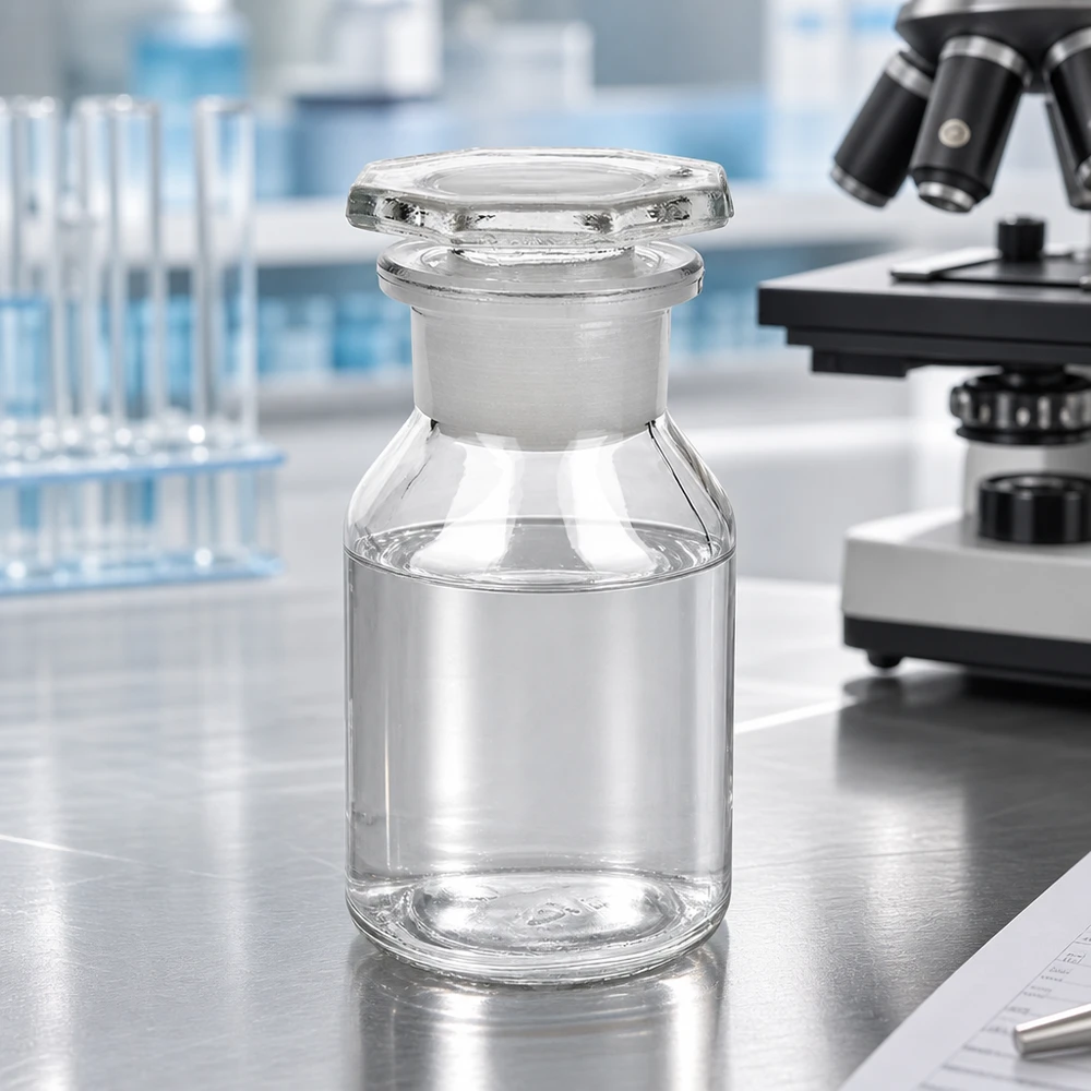 Steilbrustflasche 50ml klar Weithals Glasstopfen Steilbrustflasche 50ml transparent Weithals mit konischem Glasstopfen für präzise Laborarbeit
