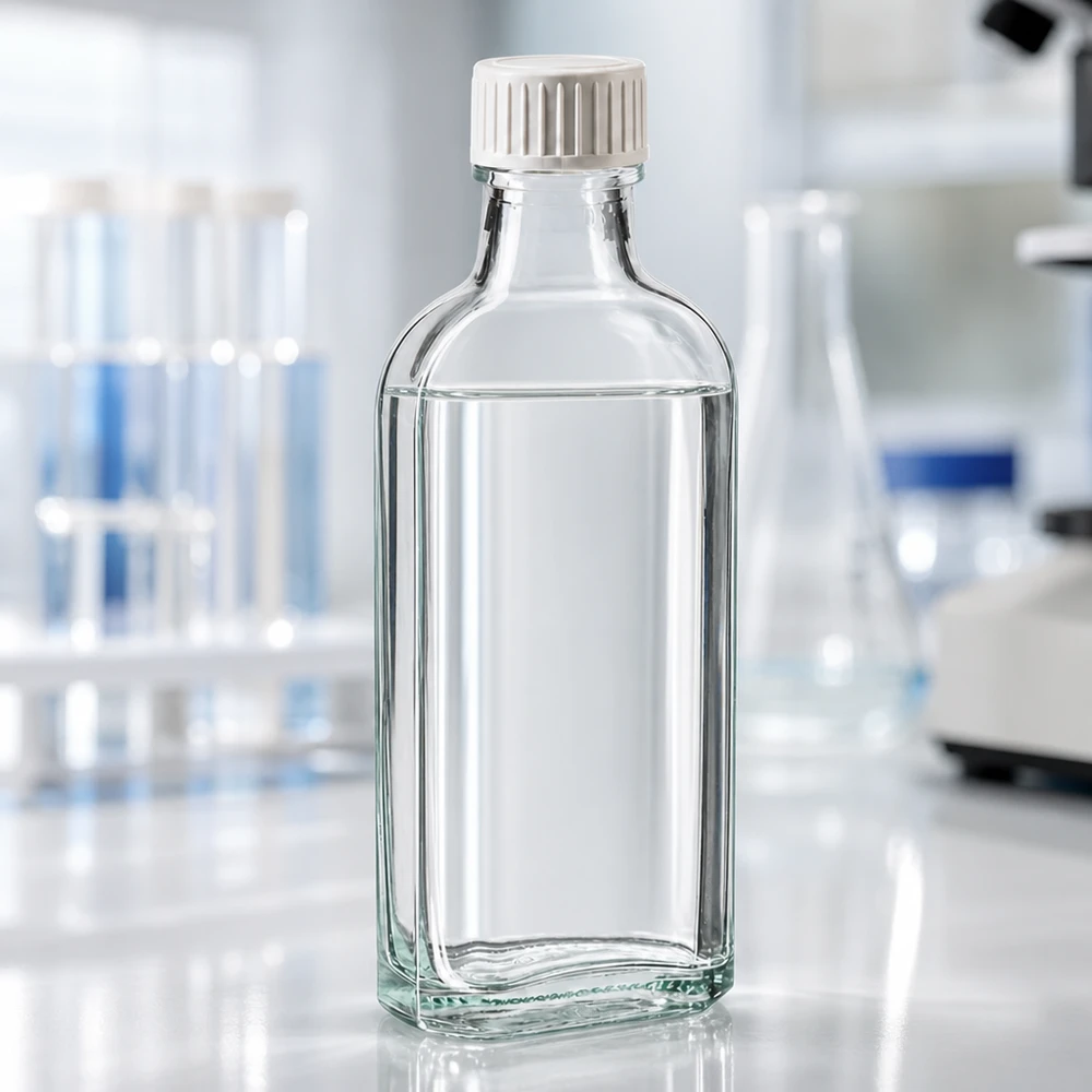 100 ml Meplat klar Schraubverschluss mit PE-Schaumeinlage Kompakte 100ml Klarglasflasche mit Schraubverschluss und PE-Einlage für Chemikalien