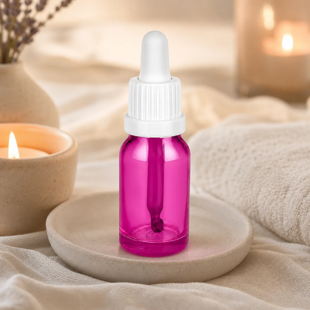 Stilvolle violette Glasflasche 10ml mit ergonomischem Tropfer OV PurpleLine UT18/10
