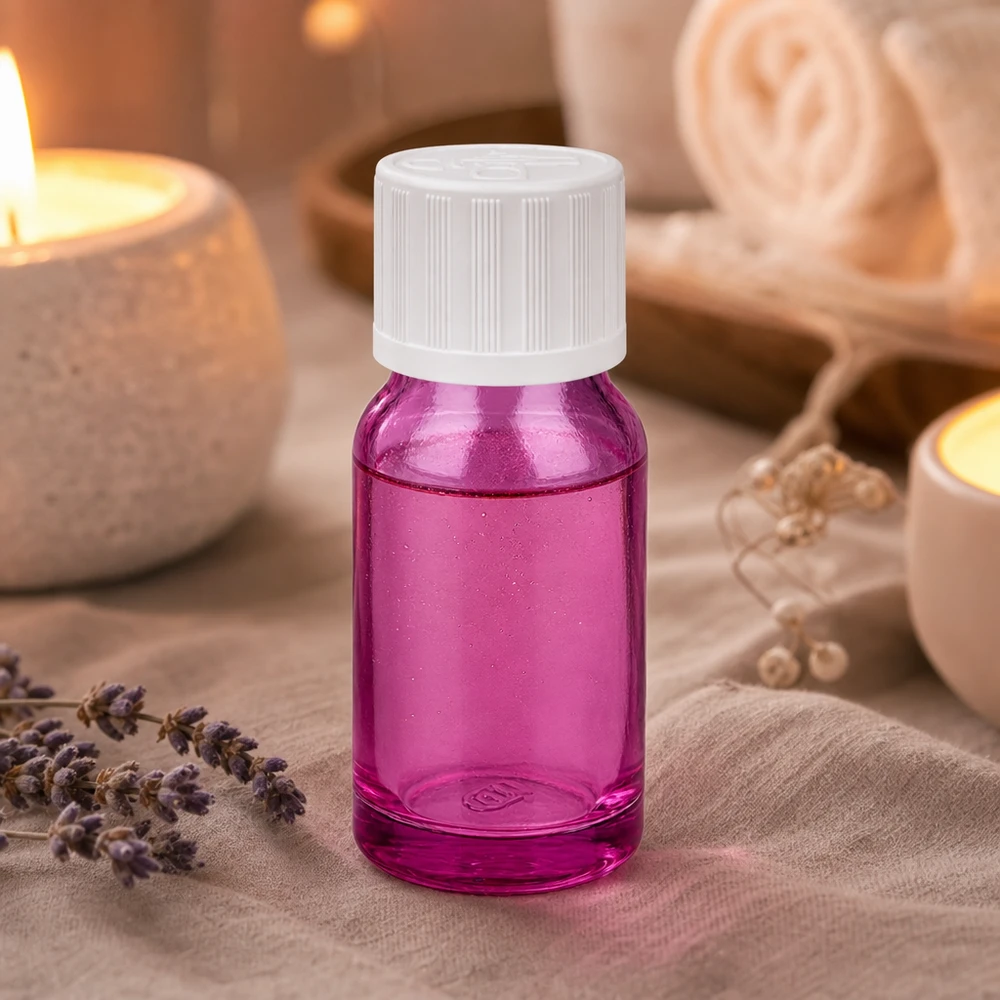 Vielseitige kleine Glasflasche 10ml in Purpur für DIY-Kosmetik und selbstgemischte Essenzen