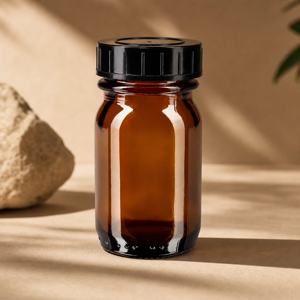 30ml Weithalsflasche Braunglas mit Schraubdeckel 30ml Braunglasflasche mit Weithalsoeffnung und sicherem Schraubverschluss fuer Reisen