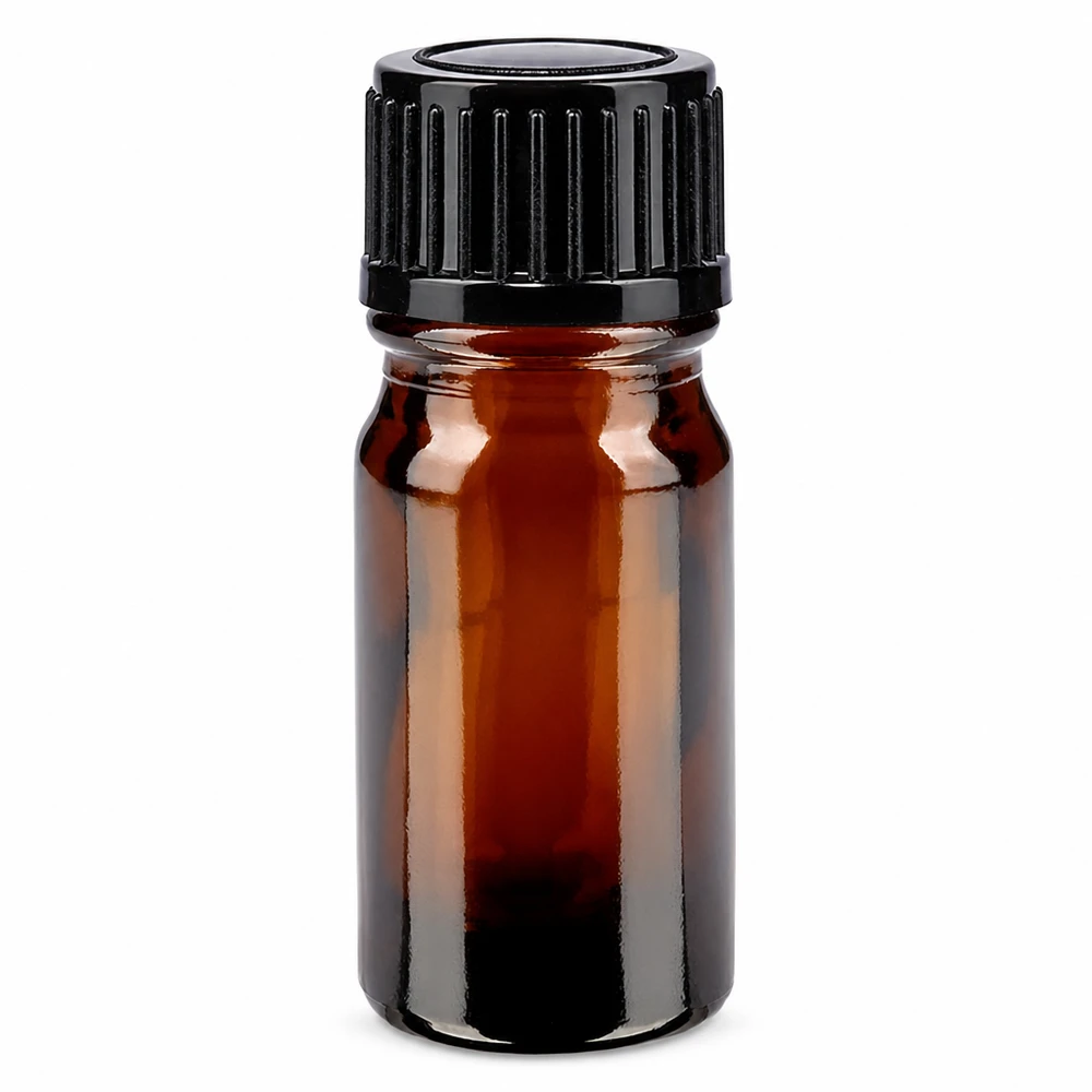 Braune Medizinflasche 5ml Glas mit schwarzem Standardverschluss 11mm ApoGlas