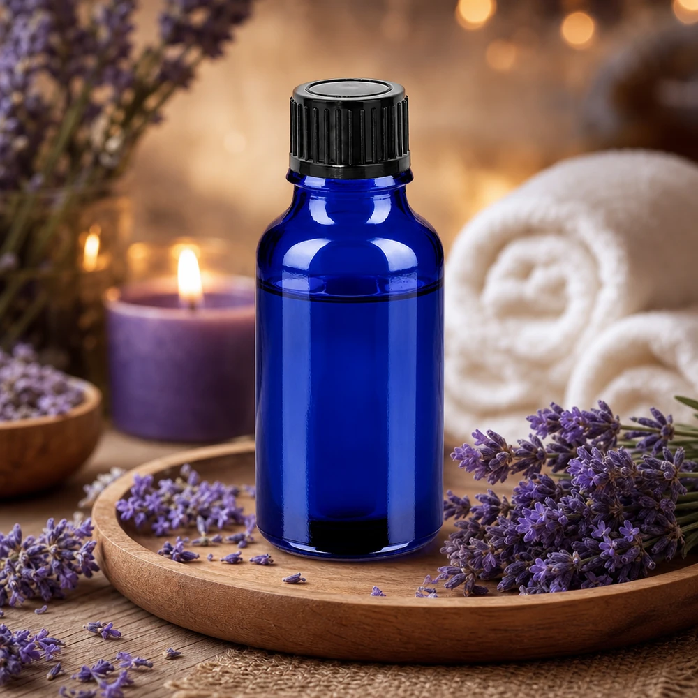 20ml Violettglas Alternative in Blau mit 11mm Öffnung für Naturkosmetik und Heilmittel