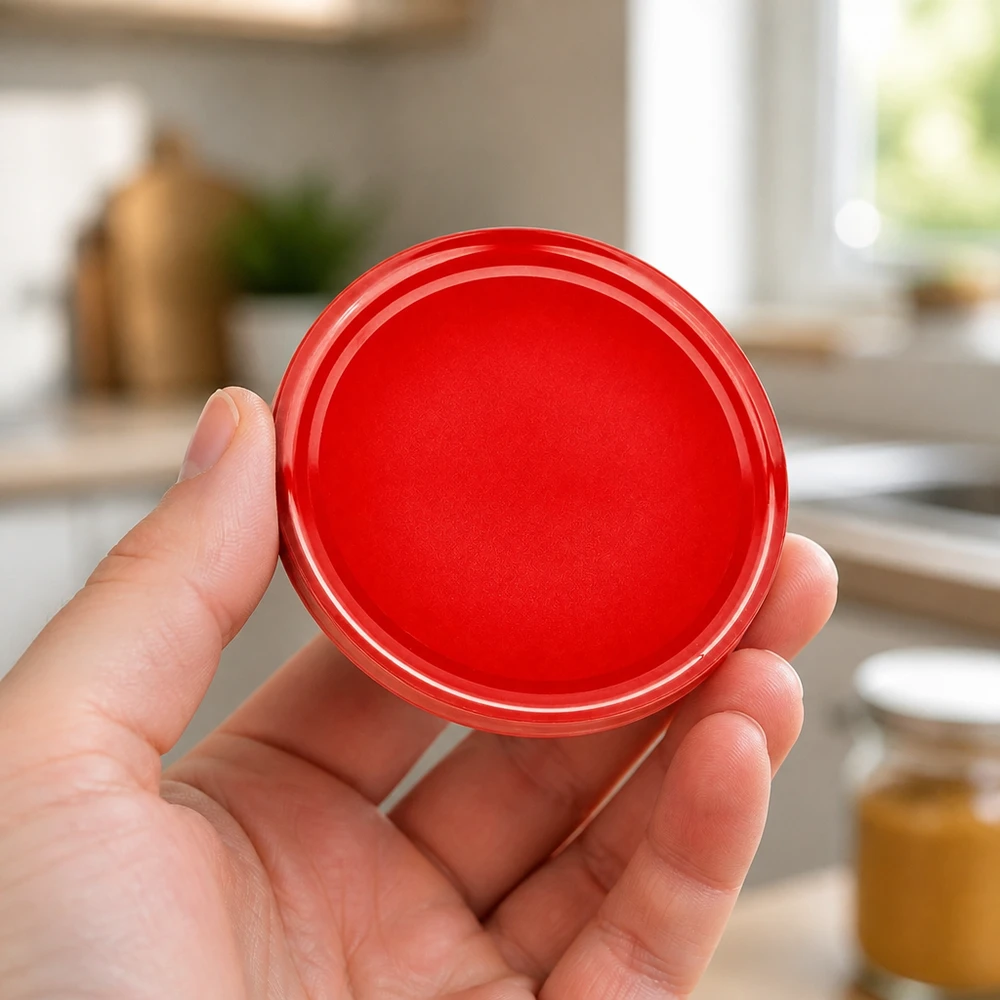 UNiTWIST TO82 roter Metalldeckel BasicSeal 82mm für Einmachgläser Küche