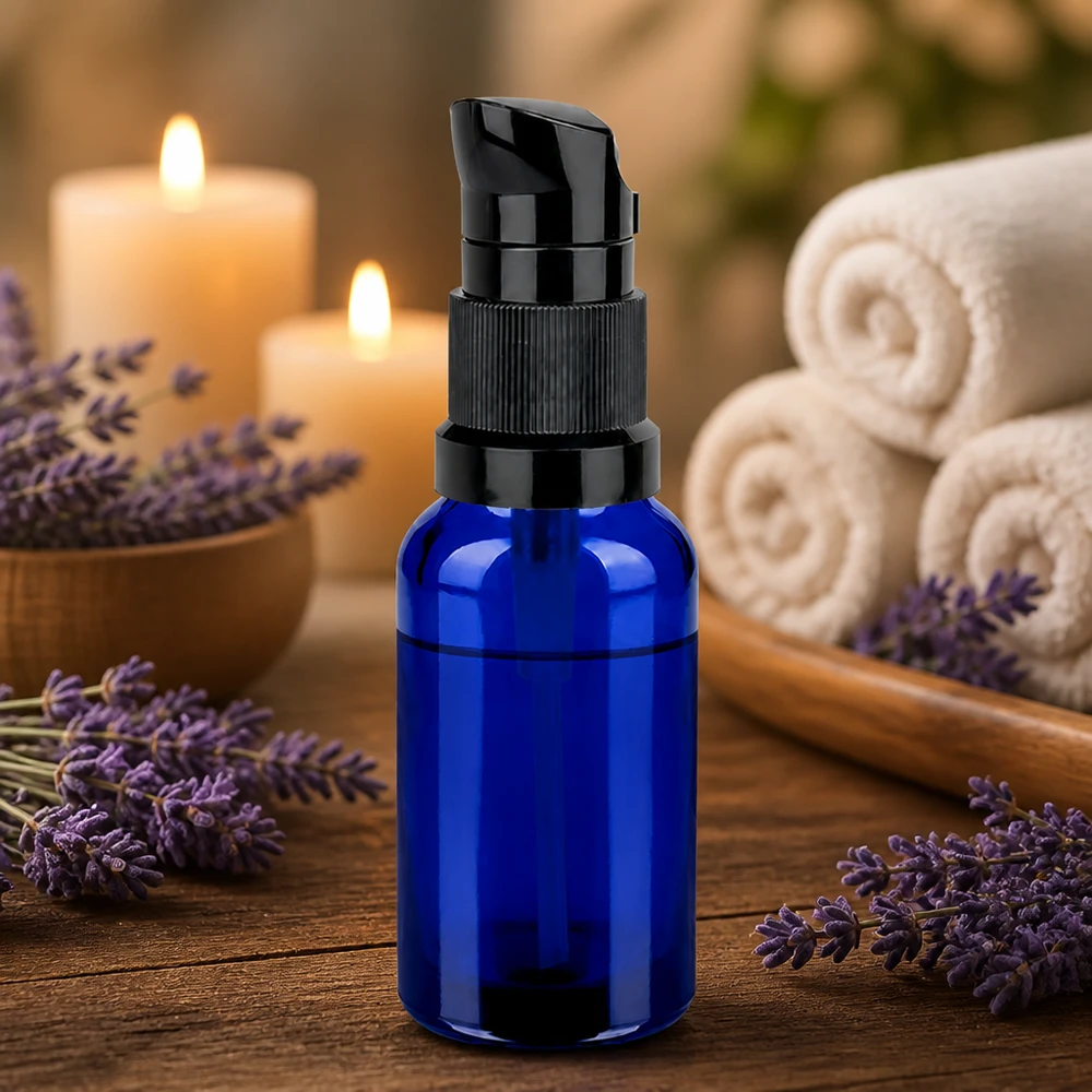 20ml Pumpflasche schwarz Standardverschluss BlueLine UT18/20 20ml Pumpflasche schwarz STD BlueLine UT18/20 - hygienische Anwendung ohne Verschmutzung