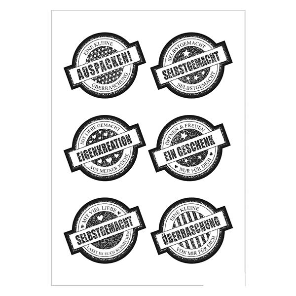 Sticker "Geschenk" (12 Aufkleber mit Glitzer) ø34mm Sticker "Geschenk" (12 Aufkleber mit Glitzer) ø34mm