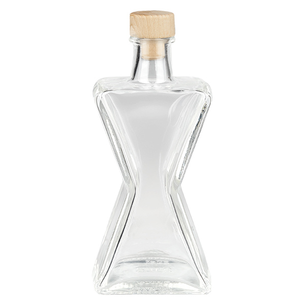 200ml Glasflasche "Persiflage" mit Holzgriffkorken UNiTWIST®