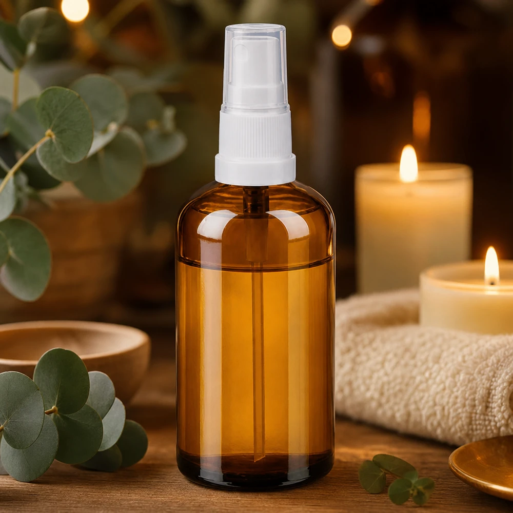Robuste Braunglas-Sprühflasche 100ml mit ergonomischem Pumpmechanismus für gleichmäßige Dosierung
