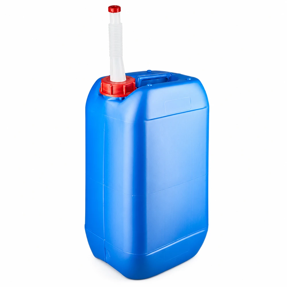 Kanister 15 Liter blau mit Auslaufrohr Flex Blauer Industriekanister 15 Liter mit Flex-Schlauch und rotem Sicherheitsverschluss