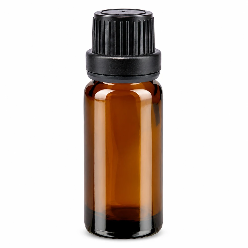 Apothekenflasche braun 10ml Tropfverschluss Giessring 2mm schwarz Originalitätsverschluss 10ml Apothekerglas braun mit 2mm Tropföffnung und schwarzem Originalitätsverschluss OV