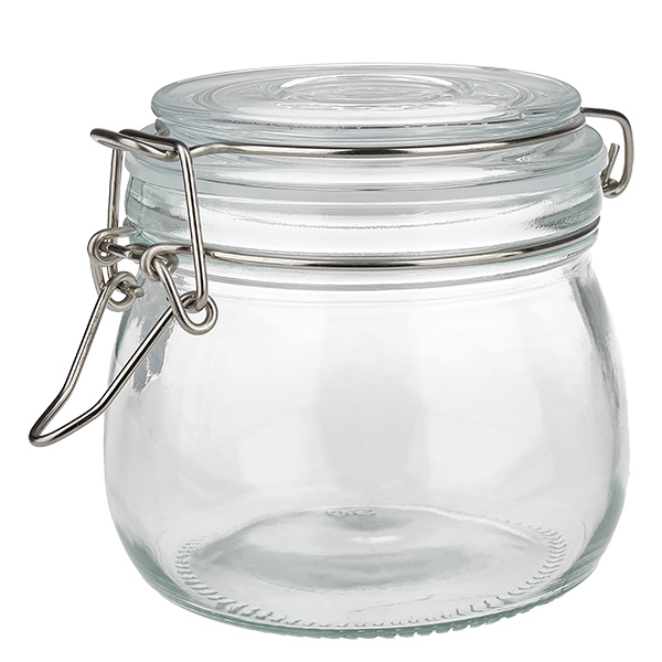 500ml Vorratsglas mit Silikonring und Bügelverschluss UNiTWIST Bügelverschlussglas 500ml mit Metallklammer und Dichtungsring für frische Lebensmittel