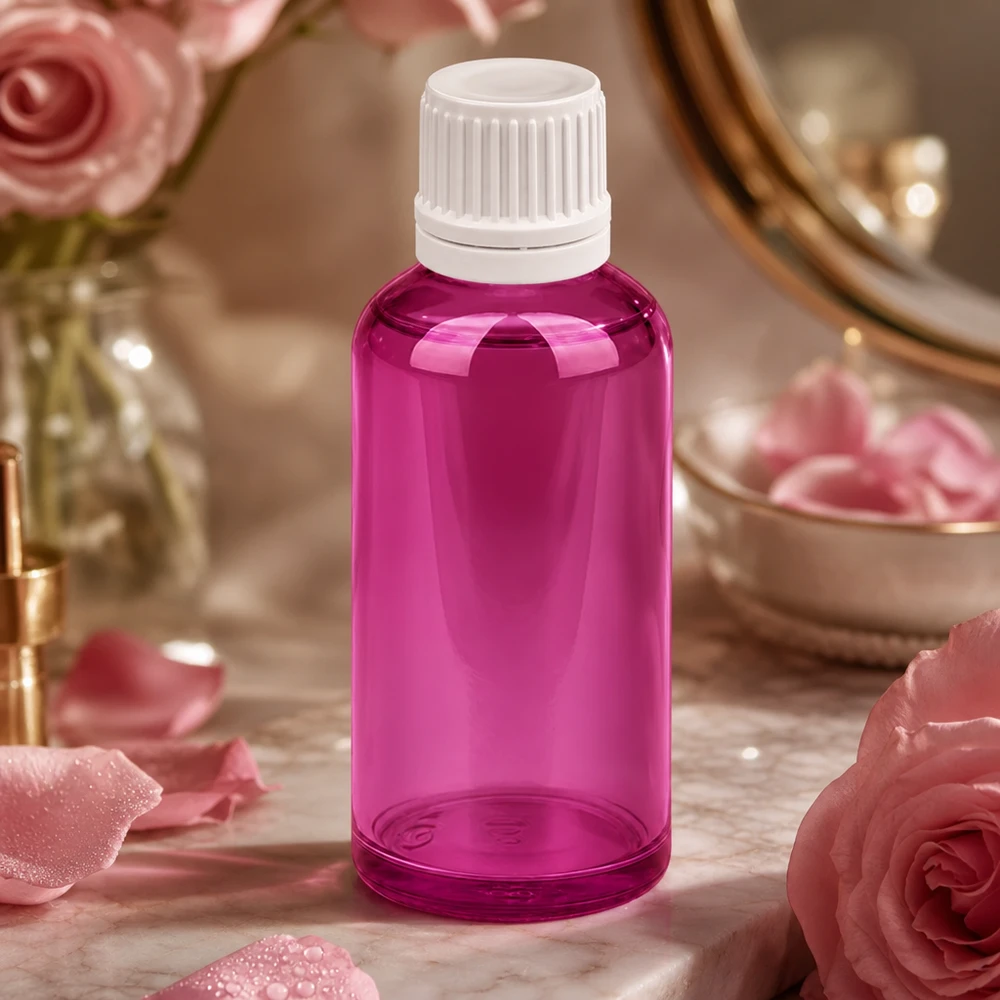 50ml Tropfflasche 0.7mm weiss Originalität Schraubverschlusserschluss PurpleLine UT18/50 Violette 50ml Flasche mit Tropfeinsatz 0.7mm ideal für Seren und Tinkturen