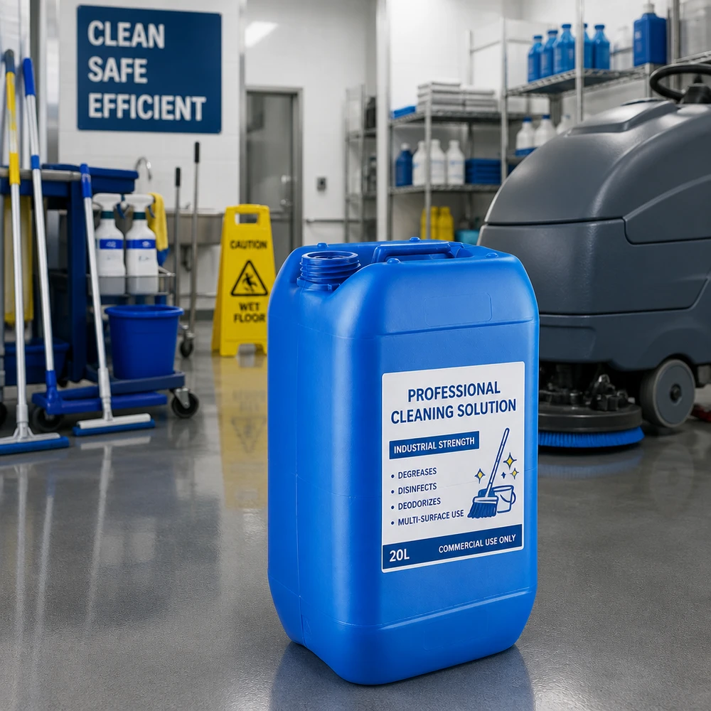 Kanister 15 Liter blau ohne Verschluss UN-geprüfter Kanister 15 L blau ohne Verschluss für sichere Aufbewahrung von Industriereinigern